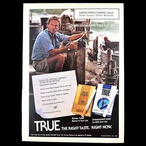2 ADS- 1980's General Motors GM Auto Parts / True Cigarette Ad -VINTAGE Print Ad